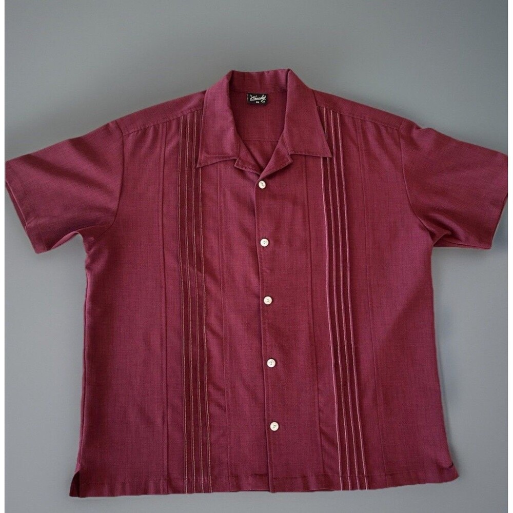Steady 8 String Burgundy Rockabilly Bowling Shirt Size 2X  Retro Dad Shirt